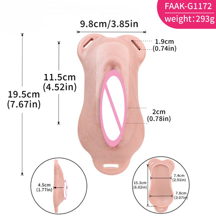 FAAK Male Hiding gaff Panties Male to Female Sex Toy Pads Strapon Insertable  Silicone Fake Vagina Clitoris Pads For Transgende