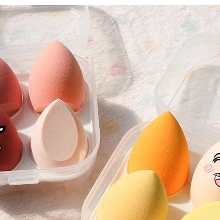 4pcs Makeup Sponge Cosmetic Puff Dry and Wet Combined Cosmetic Egg Women Foundation Powder Puff Bevel Cut Makeup Sponges