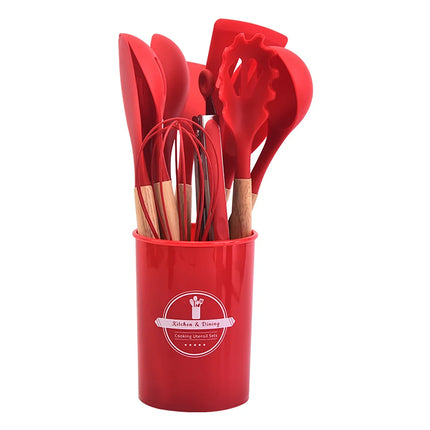 12Pcs Silicone Cooking Utensils Set For Non-stick Cookware Black Kitchen Cuisine Outils Cookware Heat Resistant Accessoires