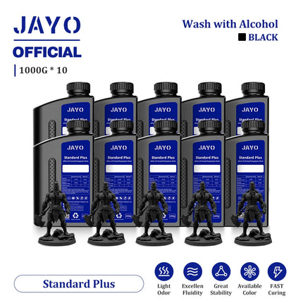 JAYO Standard/ABS-Like/PA-Like/High Temp/Though Resin 10KG 395-405nm UV Curing  Photopolymer Rapid Resin for LCD/DLP 3D Printer