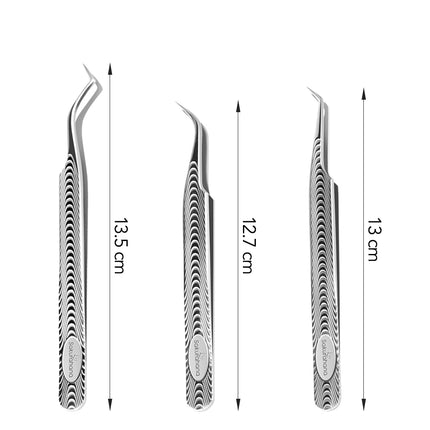 SAKURAHANA Anti-Static Eyelash Tweezers Professional High Precision Volume Extension Stainless Steel Anti-slip Makeup Tool
