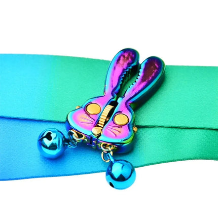 New Arrival Bunny Roller Nipple Clamps Pair, Cute Rabbit Design Nipple Clips, SM Adult Sex Toys