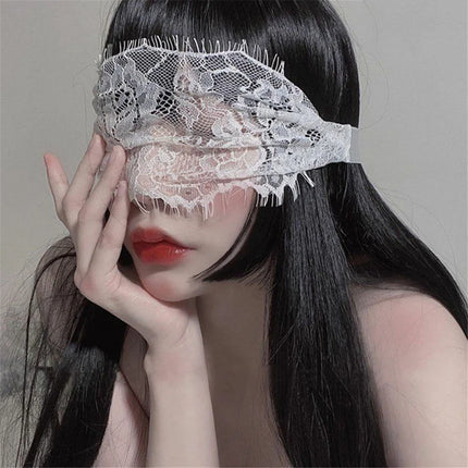 Sexy Black White Lace Transparent Eye Masks Women Sexy Lingerie Cosplay Costumes Erotic Accessories Bandage Strap Eye Covers
