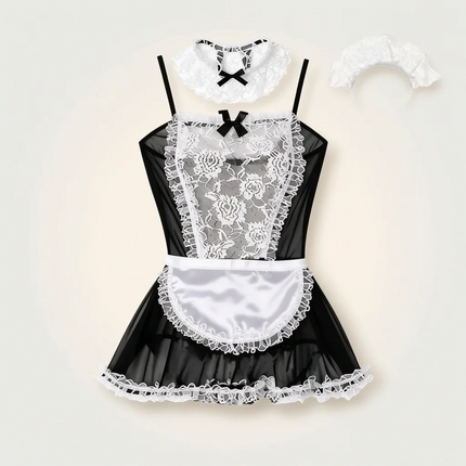 Maid Costume Lace Uniform Women Role Play Cosplay Halloween Party Stage Performance Festival Set