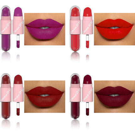 Halloween Lip Gloss Set, 3-Piece Non-Stick Shiny Lipstick, Glittery Purple and Black Lip Colors, Long-Lasting, Non-Transfer
