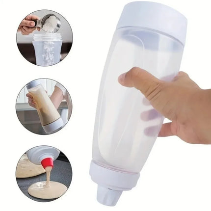 1000ml Hand Cranked Batter Mixer Bottle with Scale Batter Dispenser Pancake with Whisk Ball Baked Goods Easy-Squeeze Design 2026