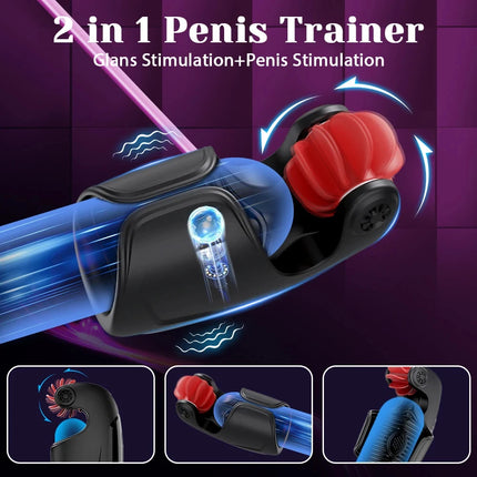 Automatic Masturbator Cup for Men Lasting Delay Ejaculation Rotating Licking Penis Training Vibrator Adult Supplies