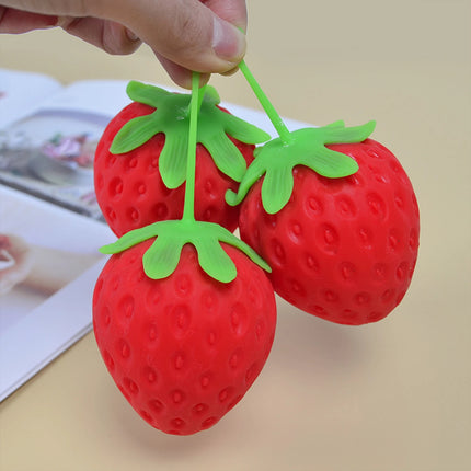2026 Strawberry Squishies Toys Fruit Sensory Balls Simulation Strawberry Fruit Squeeze Toys for Kids Adults Autism Birthday Gift