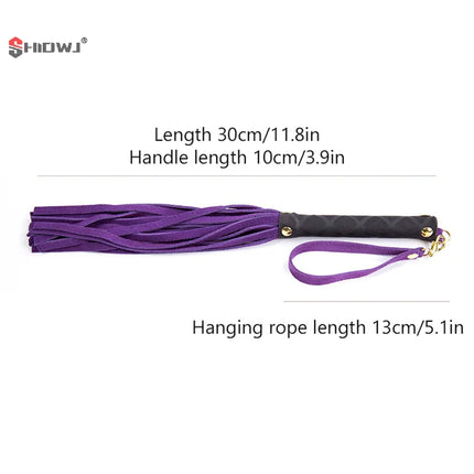 Pu Leather Pimp Whip Tassel Racing Crop Party Flogger Hand Cuffs Queen Colourful Equestrianism Horse Riding
