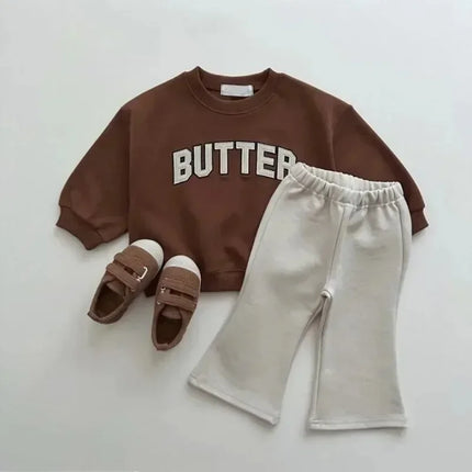 2024 Autumn New Infant Long Sleeve Pullover Baby Letter Print Top Clothes Children Casual Sweatshirt Toddler Boy Girl Outerwears