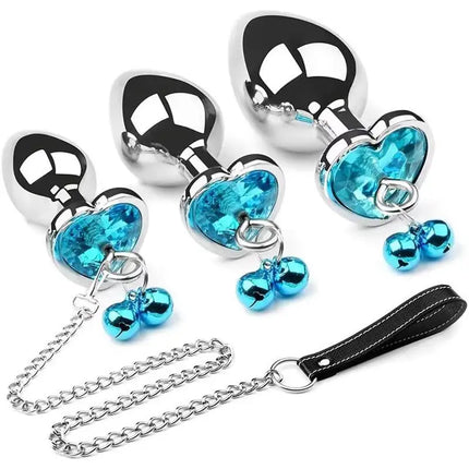 New Removable Butte Plug Stainless Steel Anal Plug With Bell Metal Chain Prostate Massager Adult Erotic Sex Toys Couples Women