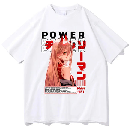 Chainsaw Man cotton shirt teen University graphic Grunge Retro t-shirt Classic Punk 2000s Trendy