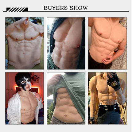 Dokier Silicone Realistic False Fake Muscle Belly Body for Cosplayers Artificial Simulation Muscle Chest Man Crossdressers - TOYS-SUCE