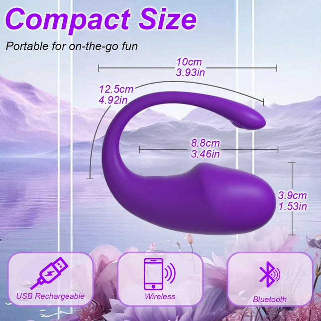 Unisex Sex Toy Vibrating Egg Dual Stimulator for Clitoris G-Spot Anal Plug App-Controlled Bluetooth Remote Wearable Style Dildo