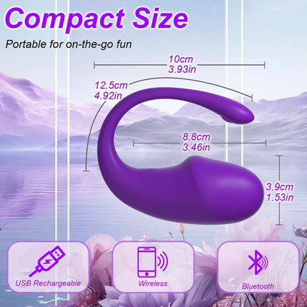 Unisex Sex Toy Vibrating Egg Dual Stimulator for Clitoris G-Spot Anal Plug App-Controlled Bluetooth Remote Wearable Style Dildo