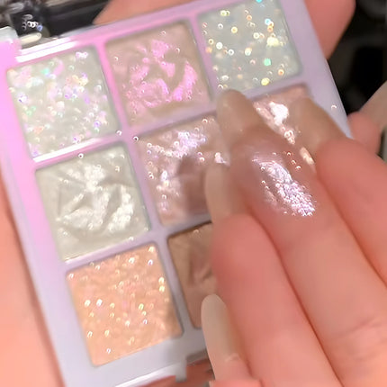 Christmas Snowflake 9-Color Eyeshadow Palette - Fine, Easy-To-Apply Powder With Sparkling Chameleon & Pearlescent Shades In Cora