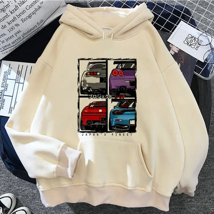2025 Jdm Style Printed Hoodie Unisex Men Women Casual Fashion Hooded Pullover Sweatshirts Long Sleeves Y2k Streetwear Clothing