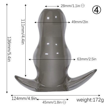 Hollow Anal Plug with Cap Soft Silicone Tunnel Butt Plug Anal Dilator Stretching Trainer Adult Sex Toy for Men Women Gay Fetish