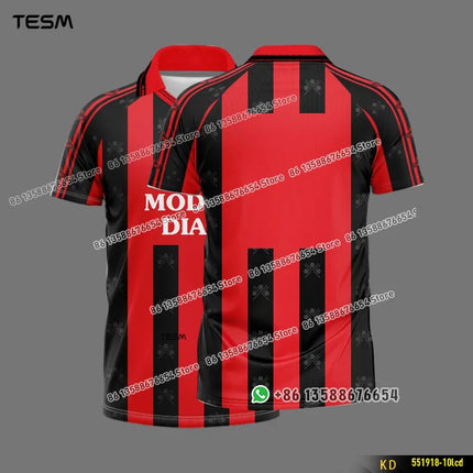 TESM Summer POLO Shirt Men Summer Sports V-neck T-shirt Street Trendy Short Sleeve 3D HD Print T-shirt