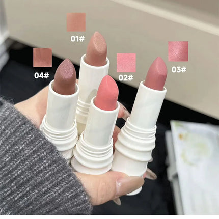QIBEST New Exquisite Symphony Matte Lipstick Matte Soft Mist Korean Cosmetics Light Color Colorful Lasting Shiny Lipstick Makeup