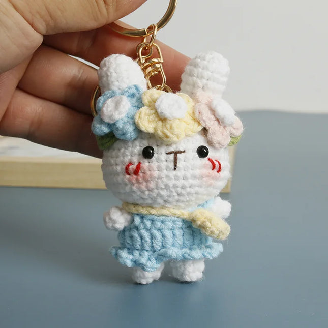 Handmade Crochet Cartoon Rabbit  Amigurumi ,finished Crochet New Style Cute Rabbit Pendant,knitted Doll Gift ,knitted Key Chain