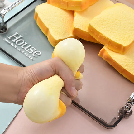 Squishy Toast Bread Squeeze Toy - Funny Hamburger & Biscuit Fidget Toy for Kids & Adults - Sensory Relief & Anxiety Relief