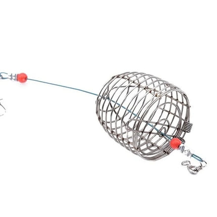 FLYSAND Fishing Cage Fishing Stainless Steel Bait Cage Basket Feeder Holder Fishing Lure Cage 3 Sizes S/M/L Fishing Feeder Cage