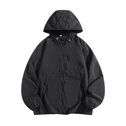 Men's Summer Thin Fishing Jacket UPF50+ UV Protection Quick Dry Hat Outdoor Clothing Breathable Tight Fit Linen Polo Shirt