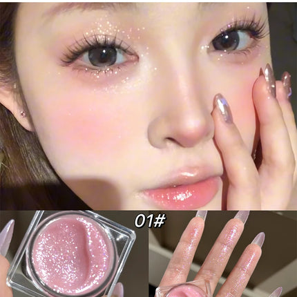 Diamond Sparkle Highlighter Cream Monochrome Shimmering Pearl Silver Face Contour Brighten Makeup Clear Glitter Flash Highlight