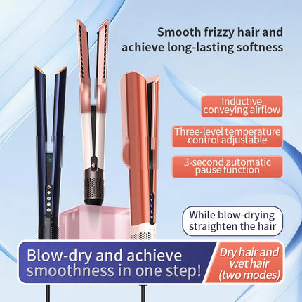 New Model Hair Dryer Straightener Ht01 Dual-Use 2-in-1 Negative Ion Smooth Styling Multifunctional Hair Straightener