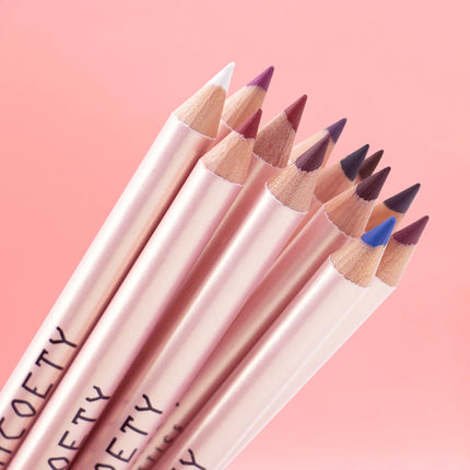 Matte Lip Liner Pencil Set of 12 Nude &Brown Shades Highly Pigmented Smooth Velvet Finish Long-Lasting Waterproof & Smudge-Proof