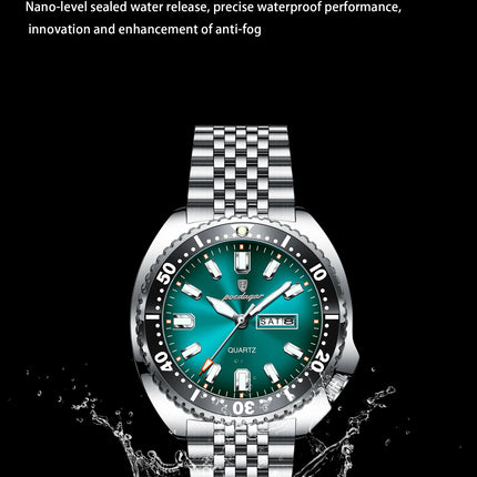 POEDAGAR Business Men Watch Date Week Waterproof Luminous Luxury Man Wristwatch Sports Stainless Steel Men's Quartz Watches Male