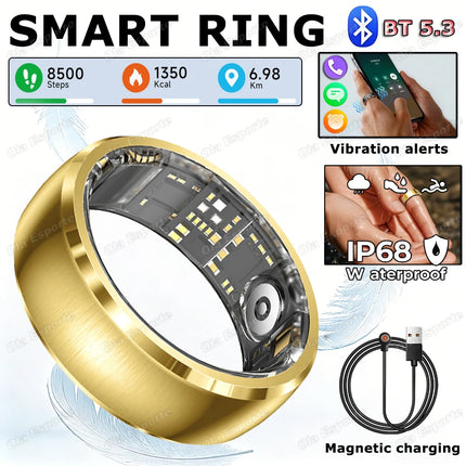 2026 Incoming Call Vibration Alerts Smart Ring Gesture Control Messages Alarms Vibration Health Monitoring Smartring Women Men