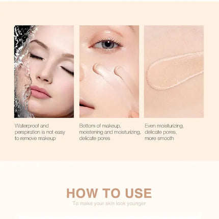 Full Coverage Liquid Foundation – Matte/Dewy Squeeze Tube, Waterproof Long-Lasting Concealer Base for Xmas & Winter