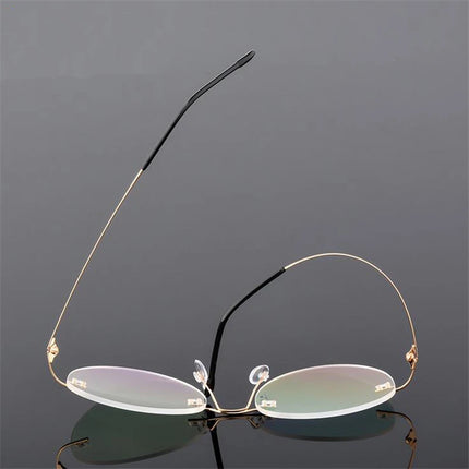 Framless Round Myopia Glasses Finished Women Men Ultra-light Rimless Shortsighted Prescription Eyeglasses 0 -0.5 -0.75 To -6.0
