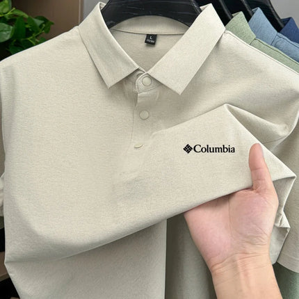 2026 New Columbia Style  Men's  Polo Shirt Quick Dry Breathable  business Short Sleeve Summer Casual Sports Wear Golf T-Shirt 