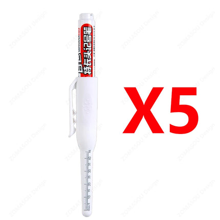 100-1Pcs 45mm Long Nib Head Carpenter Marker Pens White/Black/Blue/Red Hole Marker Pen for Measuring Woodworking Hand Tools