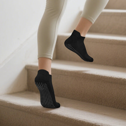 2 Pairs Yoga Socks Women Cotton Short Mesh Breathable Professional Non-slip Floor Pilates Dance Sports Gym Socks