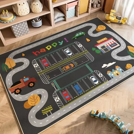 Cartoon Car Traffic Children's Carpet Play Room Baby Crawling Mat Home Decoration Living Room and Bedroom Floor Mat