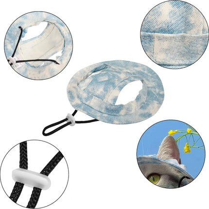 Pet Dog Cat Cap Summer Sunhat Cotton Fisherman Hat Breathable Adjustable Puppy and Cat Hat for Outdoor Travel Accessories