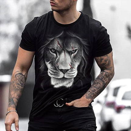 Tiger Print Men's Pattern Design O Neck Novelty T Shirt Temperament Casual Comfortable T Shirt Summer Men's 3D Clothing Tops