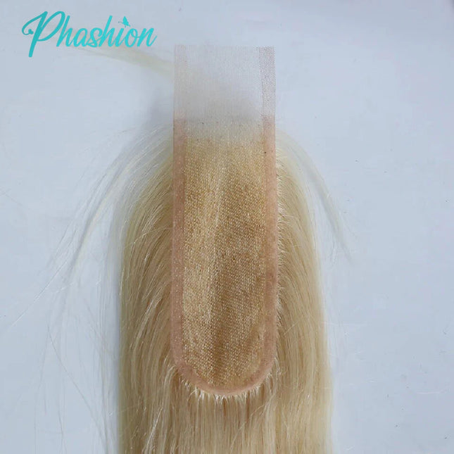 Phashion Kim K 2x6 Blonde Swiss Transparent Lace Closure 613 Straight Body Wave Deep Part Brazilian Remy Human Hair For Women