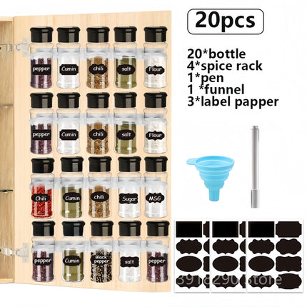 5/10/15/20PC Jars for spices Salt and Pepper Shaker Seasoning Jar spice organizer Plastic Barbecue Condiment Kitchen Gadget Tool