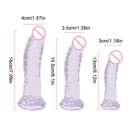 Realistic Black Dildo with Strong Suction Cup Base, Soft Penis Sex Toy for Women and Men, Hands-Free Anal Vaginal Adult Toy in M