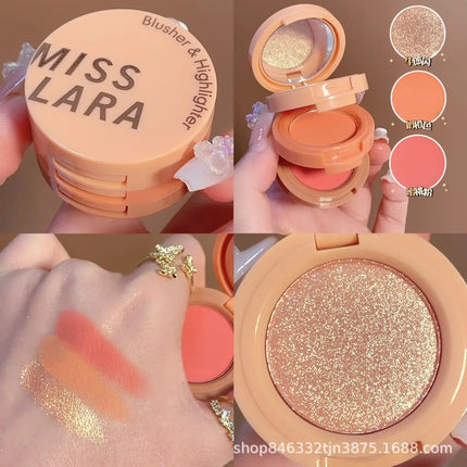 Miss Lara 3-Layer Makeup Palette High-Gloss Blush Pearlescent Matte Finish Multifunctional Valentine's Day Gift for Women