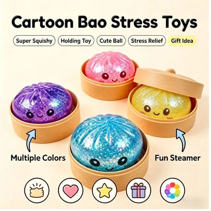 In Stock Glitter Dumpling Glitter Dumpling Squishy Blind Box Dumplings Sensory Squeeze Toy for Stress Relief Desktop Decoration