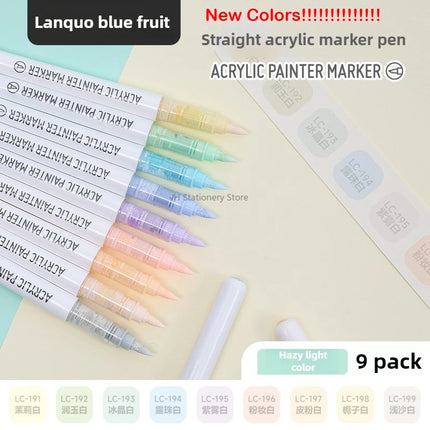 LANGUO 207/9 Colors Direct Liquid Acrylic Marker Soft Brush Paint Pen For Manga Graffiti Crafts Art School Supplies Stationery