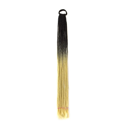 Braided Ponytail Extension Synthetic Colorful Hair Extension For Women 24inch Rainbow Hair Braids Extensions