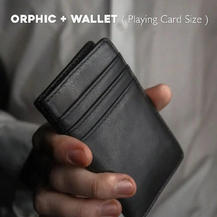Orphic+ Playing Card Size in Leather Magic Tricks Card to Wallet Peek Switch Effects Close-up Illusions Gimmicks Mentalism Props