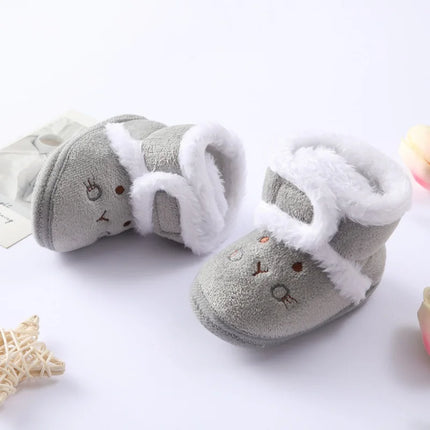 Infant Toddler Baby First Walkers Winter Thick Warm Newborn Shoes For Girls Boys Soft Fashion Bear Baby Boy Girl Shoes 0-9Month